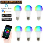 Умная Светодиодная лампа ZigBee 3,0 Tuya, E27, 240 в, RGB + W + C, 10 Вт, 1236810 шт.