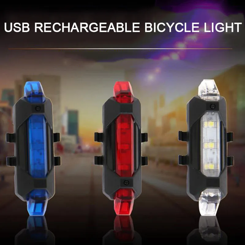 Велосипед светильник Водонепроницаемый задний светодиодный USB Перезаряжаемые MTB