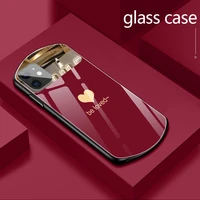 luxury cute oval heart shaped tempered glass phone case for iphone 13 12 11 pro xs max xr x se 8 7 6 plus mirror silicone cover