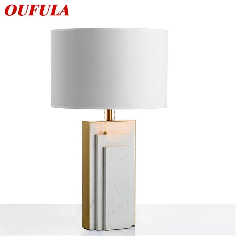 

OUFULA Modern Luxury Table Lamp Design E27 Marble Desk Light Home LED Decorative For Foyer Living Room Office Bedroom