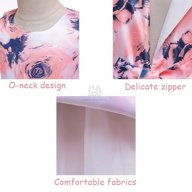 Платья для девочек платье принцессы Вечерние с цветочным рисунком детское