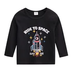 Футболки для девочек, топы с длинными рукавами на ракеты, рубашка для мальчиков, одежда для малышей, Одежда для младенцев, малышей из хлопка детские футболки с героями мультфильмов, 2 до 8 лет, одежда для маленьких мальчиков