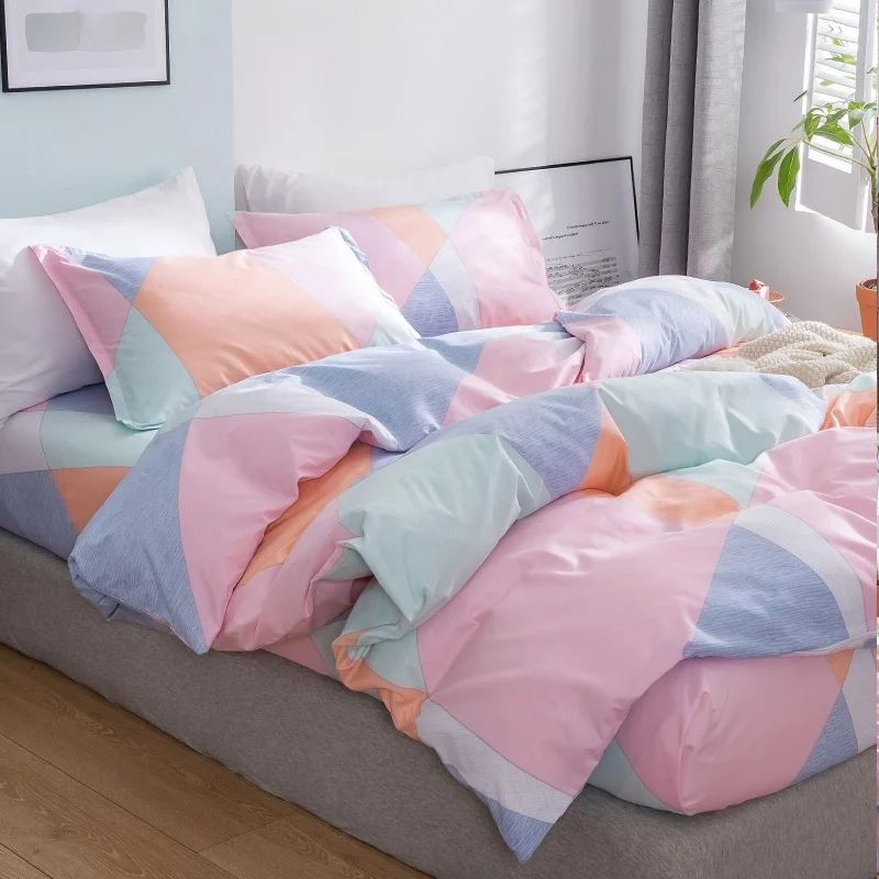 

Summer New Bedding Set Simple Luxury Fashion Comforter Bedding Set Polyester Elegant Ropa De Cama Bedroom Supplies DI50CT
