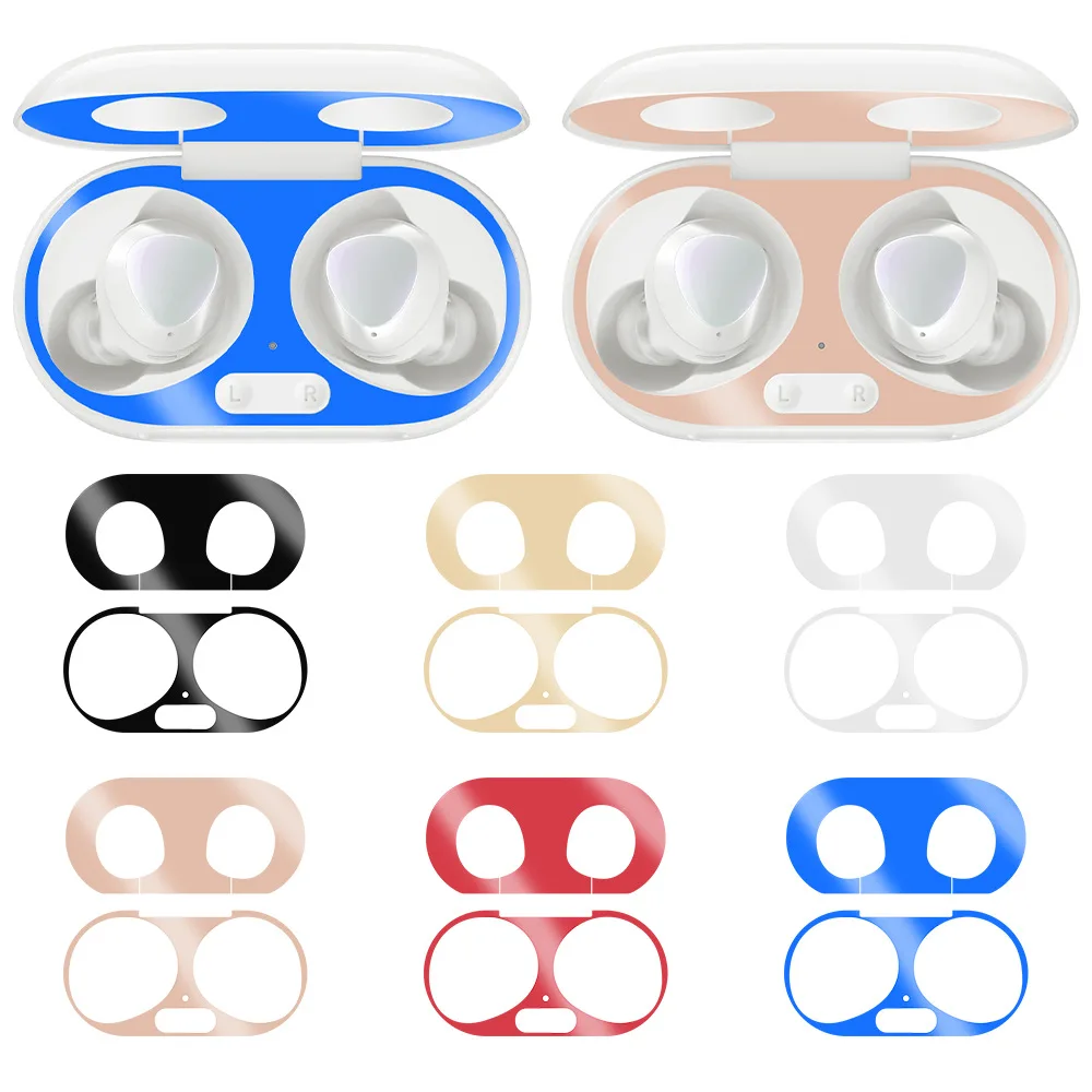 

2Sets Samsung Galaxy Buds Case Sticker Scratch Resistant Metal Sticker For Samsung Galaxy Buds Plus Dust Guard Sticker