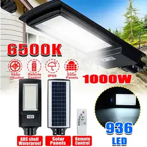 1000 Вт 936 светодиодный светильник на солнечных батареях настенный уличный светильник IP65 водонепроницаемый супер яркий радар PIR датчик движения Охранная лампа для наружного сада