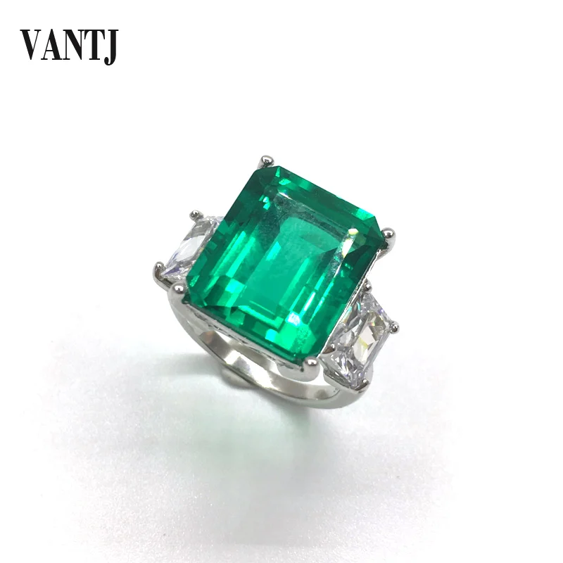 Женское кольцо с изумрудом VANTJ вечерние ювелирные изделия из настоящего золота 10