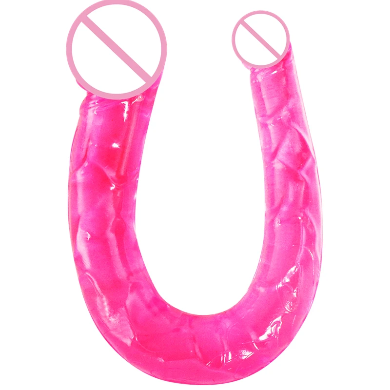 Эротический мягкий желеобразный фаллоимитатор двухсторонний Анальная пробка