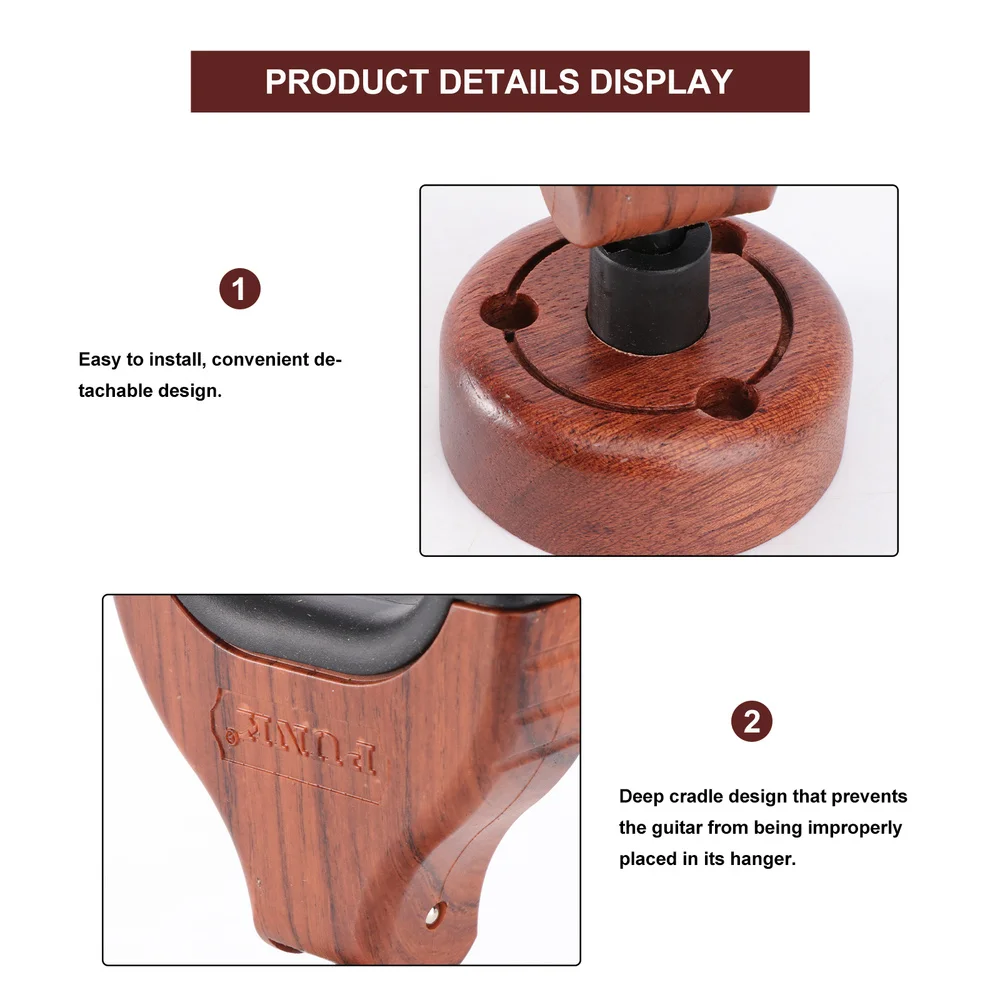 

Guitar Hangers Hook Holder Wood Metal Rubber Instrument Hangers Wall Stand (Pedestal for Random Color)