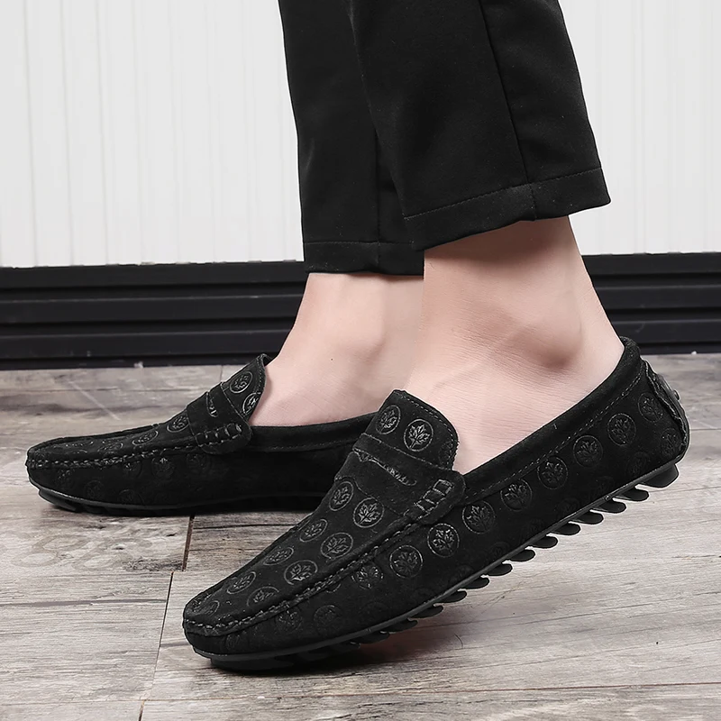 

ALCUBIEREE Men's Slip On Penny Loafers Man Pig Suede Driving Shoes Casual Lightweight Moccasins Man Flats Driving Boat Shoes