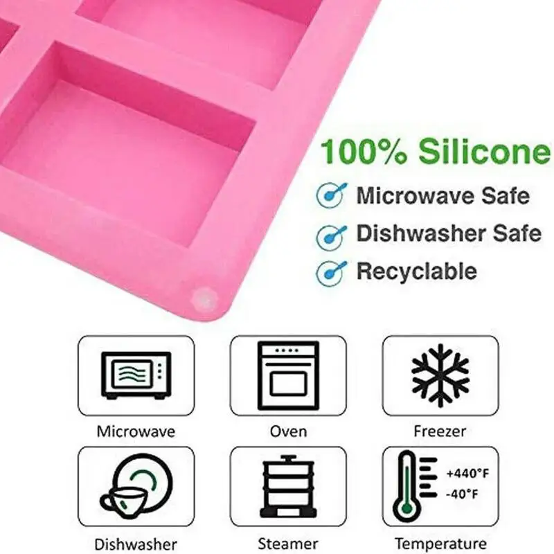 

Silicone Soap Mold 6 Cavity Plain Basic Rectangle Mould for Homemade Craft Soap Making