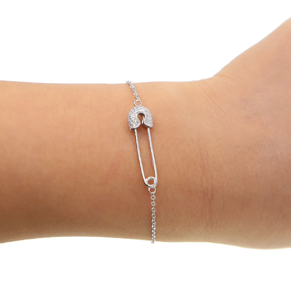 Дропшиппинг нежные изящные ожерелья булавка для безопасности шарм проложенный cz