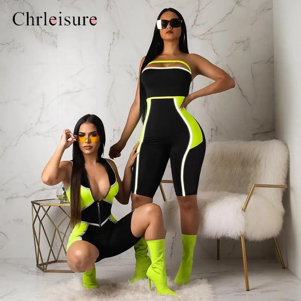 Женский обтягивающий короткий комбинезон повседневный спортивный костюм в