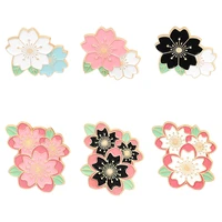 pink flower lapel pins enamel badges jewelry cute anime brooches on backpack women pins metal gothic badges brooch for clothes