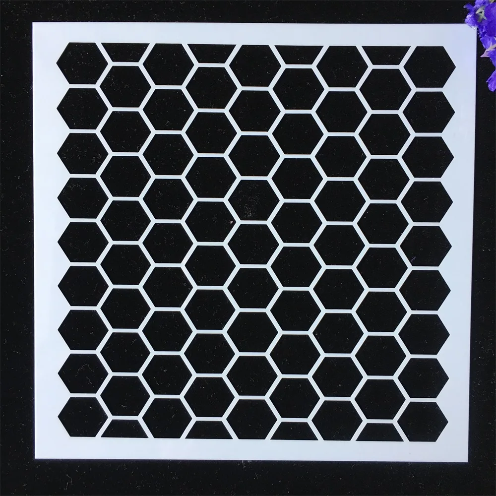 

8*8inch Hive Hexagon Texture DIY Layering Stencils Painting Scrapbook Coloring Embossing Album Decorative Template