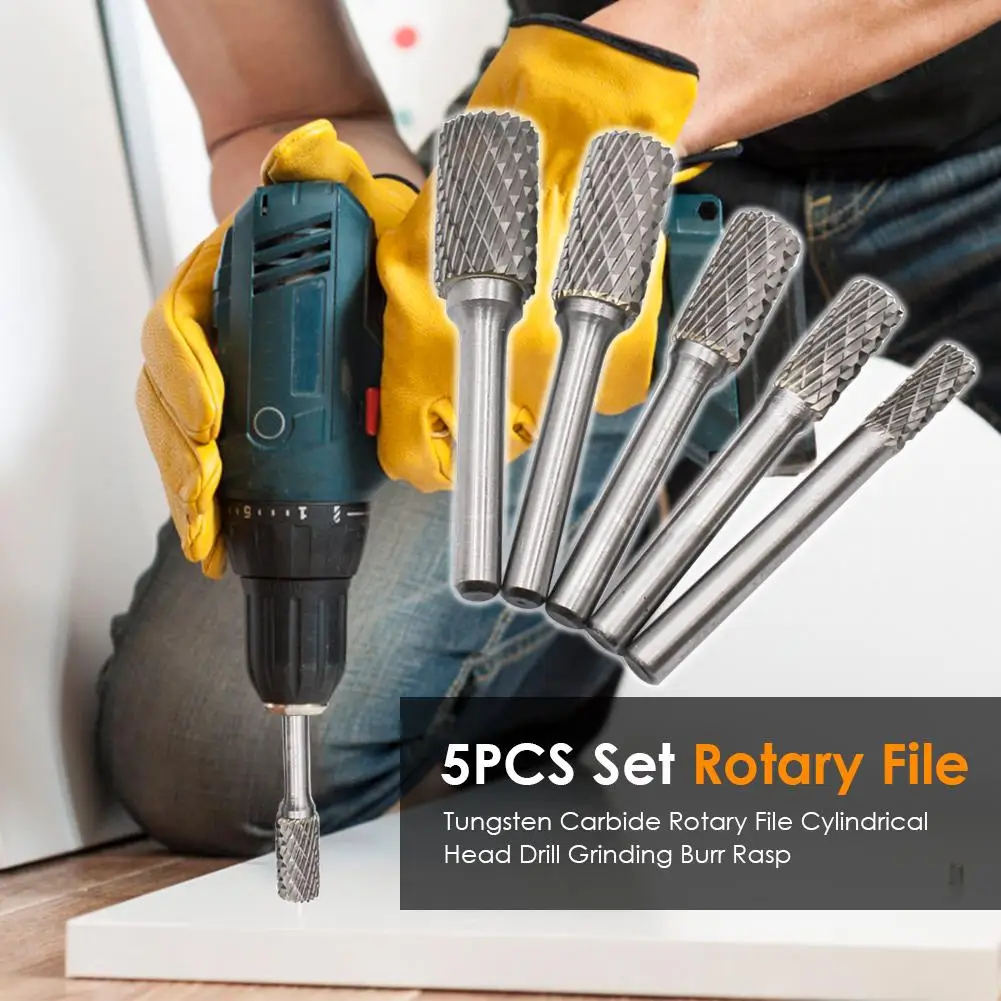 5 шт./компл. роторная пилка карбида роторные пилки цилиндрическая головка дерево