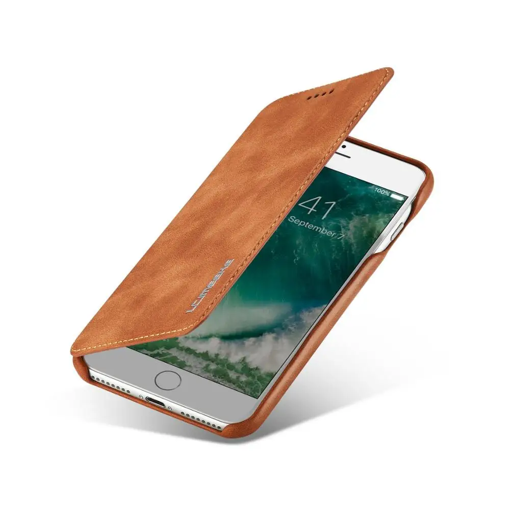 Чехлы для телефонов с держателем карт iPhone 7 8 Роскошные Флип кейсы отделениями