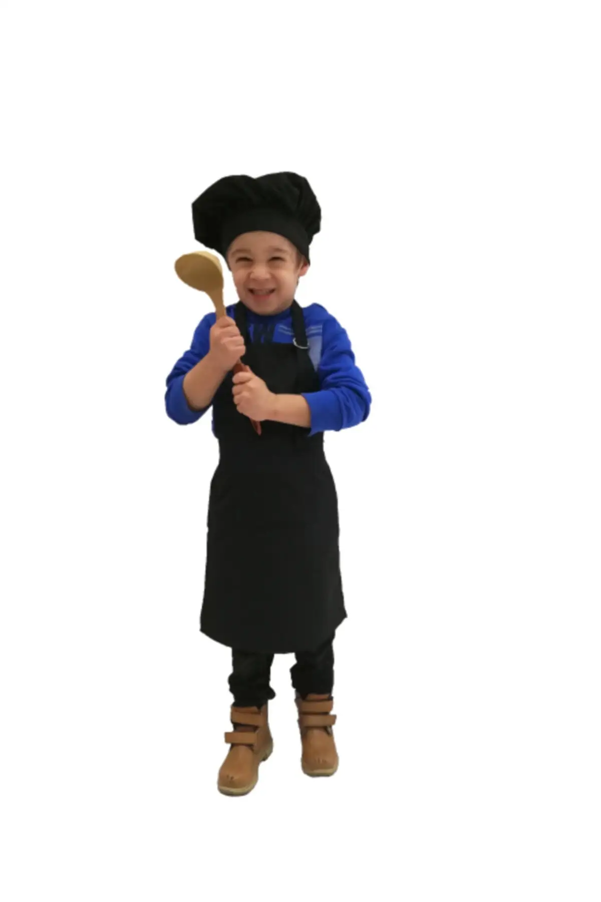 

Child Kitchen Apron With Hat Black