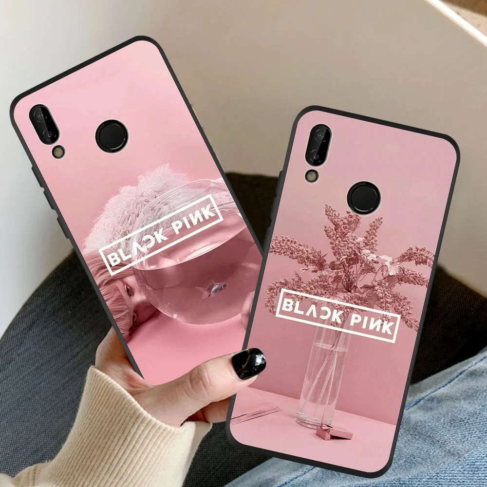 

BLACK Or PINK Black Soft silicone TPU Phone Case For Huawei P10 P20 P30 P40 Lite Pro Mate 30 20 10 Lite Soft TPU Cover Coque