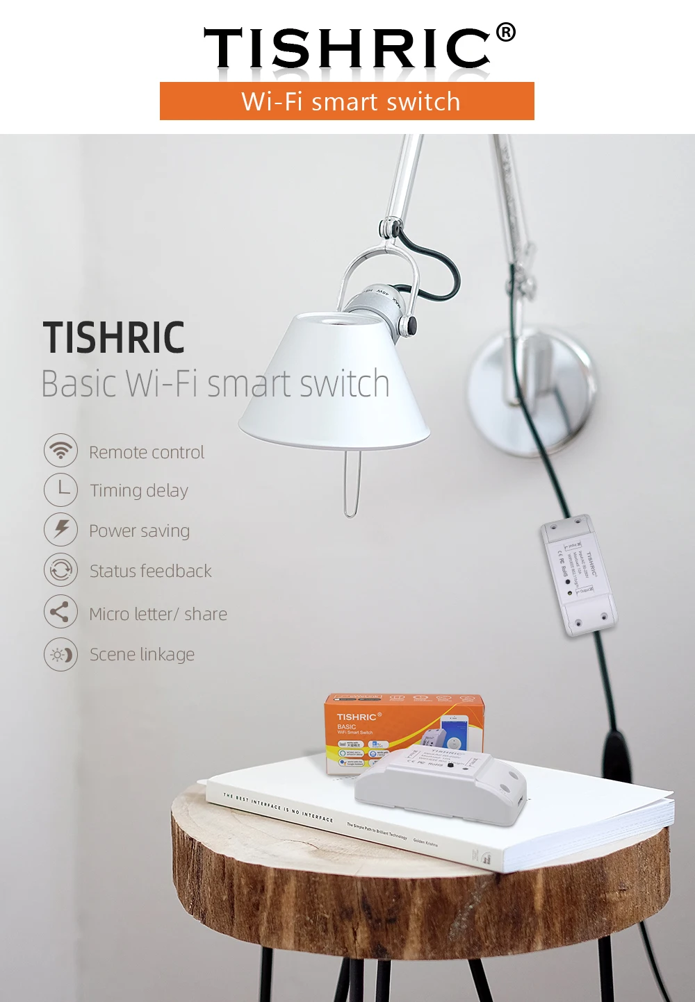 TISHRIC Basic умный переключатель Wifi выключатель света прерыватель wifi 220 В Alexa совместимый Google Home интеллектуальные модули домашней автоматизации