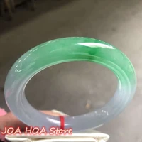 natural jadeite round bar floating green bangle jade class a ice kind bracelet fine handring jewelry