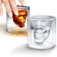 skull cup glass transparent crystal head glass unusual creativity new design cup for whiskey wine vodka bar club beer wine