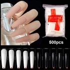 500 шт. XXL сверхдлинный гроб накладные ногти полное покрытие конические ногти накладной наконечник инструменты для салона Маникюр искусственные ногти
