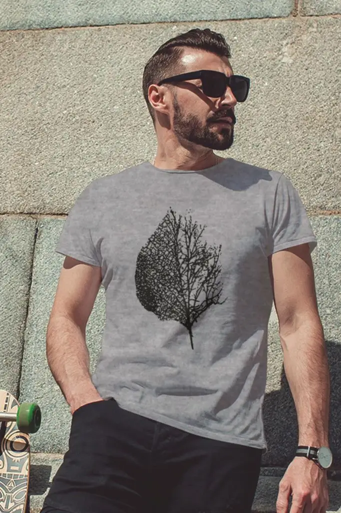

Leaf Gray Outdoor Male Tshirt-T-Shirt