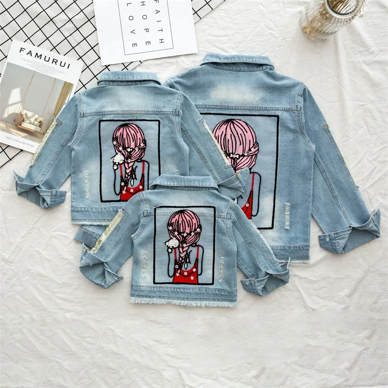 осенняя зимняя курткаджинсовая куртка для девочкипальто девочкидетская