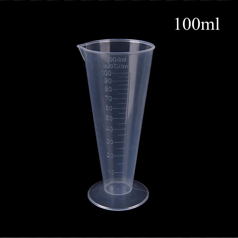 

1 шт. 100 мл прозрачный пластиковый конусный мерный стакан со шкалой градиентные цилиндры лабораторные кухонные мерные аксессуары Оптовая пр...