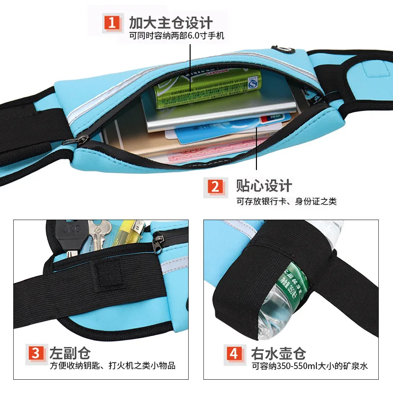 

Universal 6.5'' Waterproof Sport Waist Bag Belt Pouch Running Universal Mobile Phone Pocket Unisex Case Arm band For Samsung S10