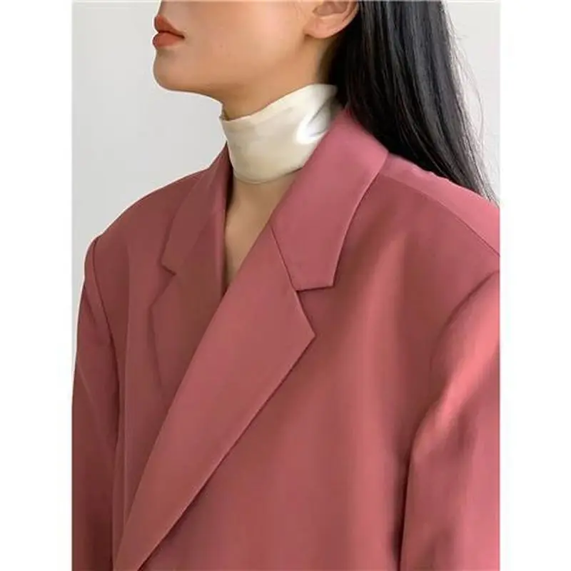 Autumn And Winter Women's Blazer Jacket Casual Solid Hidden Button Pocket Decorative Oversize Coat Fall 2022 Women Suit | Женская