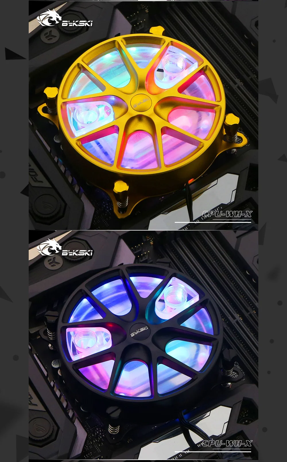 Bykski cpu-WH-X, колеса Ступицы cpu водоблок, для Inter Lga115X/2011, система освещения RBW