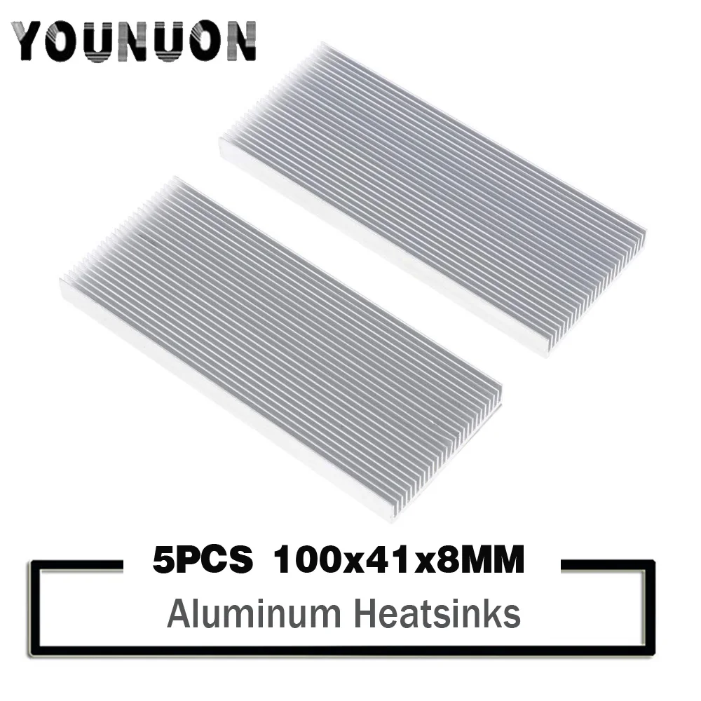 5 шт. алюминиевый радиатор для компьютера 100x4x8 мм