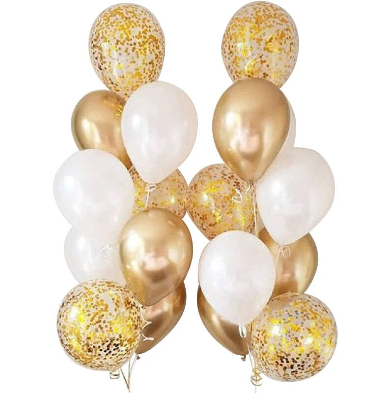 18pcs set 1 18 шт. 10/12 дюймов белый и золотой шар металлические вафельные шары для декорации на свадьбу, вечеринку, день рождения - Цвет: 18pcs set 1