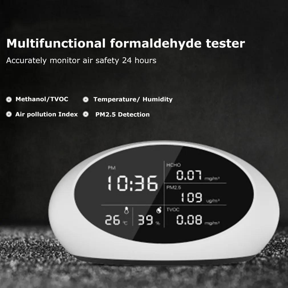 Цифровой детектор формальдегида PM2.5/ HCHO/TVOC/Температура/тестер влажности воздуха