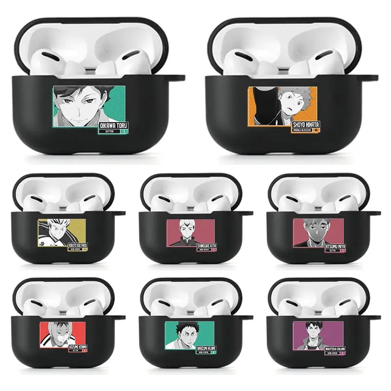 

Чехол для наушников Apple Airpods Pro, мягкий силиконовый защитный чехол для беспроводных Bluetooth-наушников аниме-волейбол Haikyuu