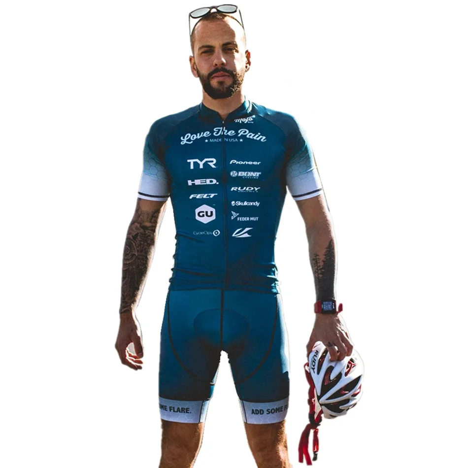 

2021 Love The Pain Cycling Jersey Set Men Summer Shirts Bib Shorts Gel Pad MTB Bike Wear Tops Pro Team Clothing Maillot Ciclismo