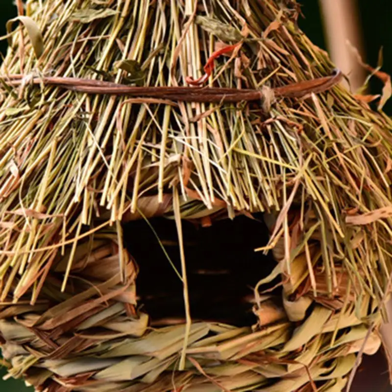 

Birds Nest Natural Grass Birdcage Outdoor Decorative Weaved Hanging Parrot House Nest