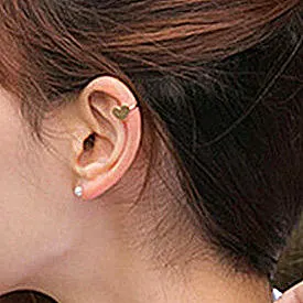Simple Brincos Bijoux 1PC Fashion Small Gold Silver Copper Moon Clover Star Heart Triangle No Pierced Earclips Earrings Women | Украшения и