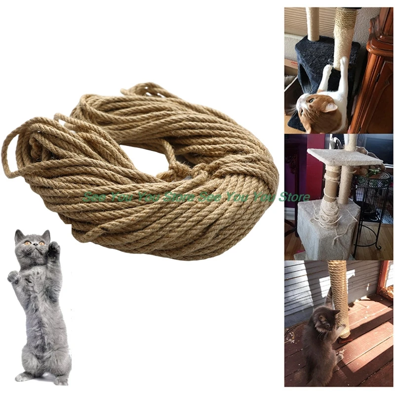 

Natural Jute Fabric Rope Twine Rolls Hemp Twisted Cord Macrame String DIY Basket Craft Cat Pet Scratching Handmade Decor