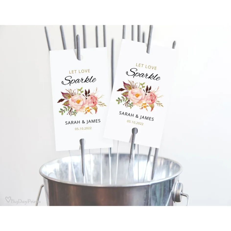 100 шт. ярлыки для палочек персонализированные свадебные фейерверки пусть любовь |