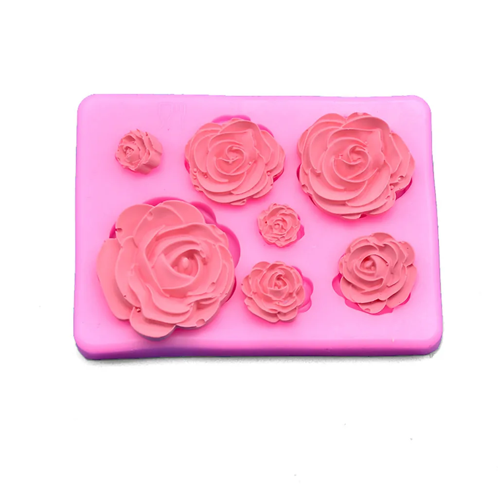 Розовые силиконовые формы в виде цветка для рукоделия 3d инструменты украшения