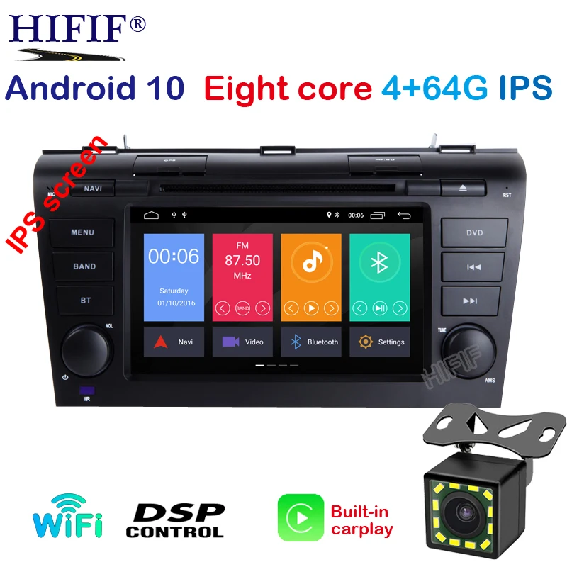 4 + 64 ГБ Android 10 авто мультимедиа для Mazda 3 mazda3 2004 2005 2006 2007 2008 2009 dvd плеер радио стерео