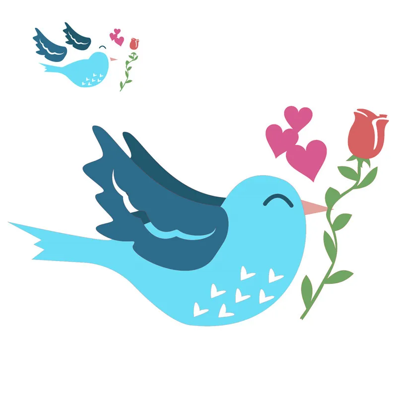 YaMinSanNiO Bird Dies Flower Heart Metal Cutting 2019 for Card Making Scrapbooking Embossing Cuts Craft Valentine's Day Die | Дом и сад