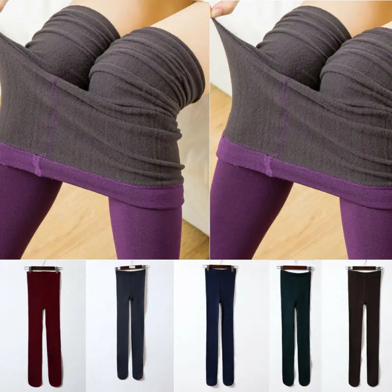 Модные Женские однотонные зимние теплые плотные флисовые Эластичные