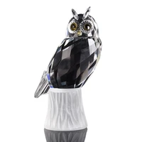 high quality crystal glass owl family figurines ornament home decor creative animal crafts home decoration accessories gift
