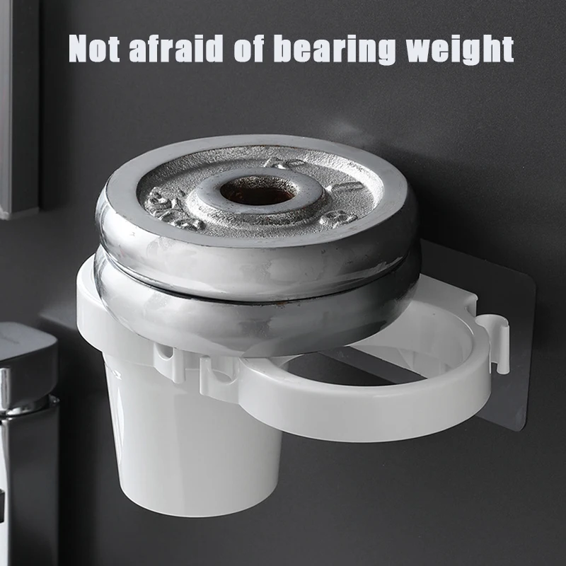 

Newly Multifunctional Round Wall Mounted Hair Dryer Holder Free-Puntch Space Saving Organizer Storage for Bathroom FIF66