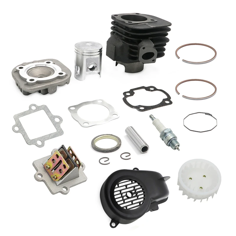 

For Polaris Predator Sportsman Scrambler 90 2 Stroke Cylinder Rebuild Engine Top End Kit ATV Cylinder Head Reed Valve Fan Cover