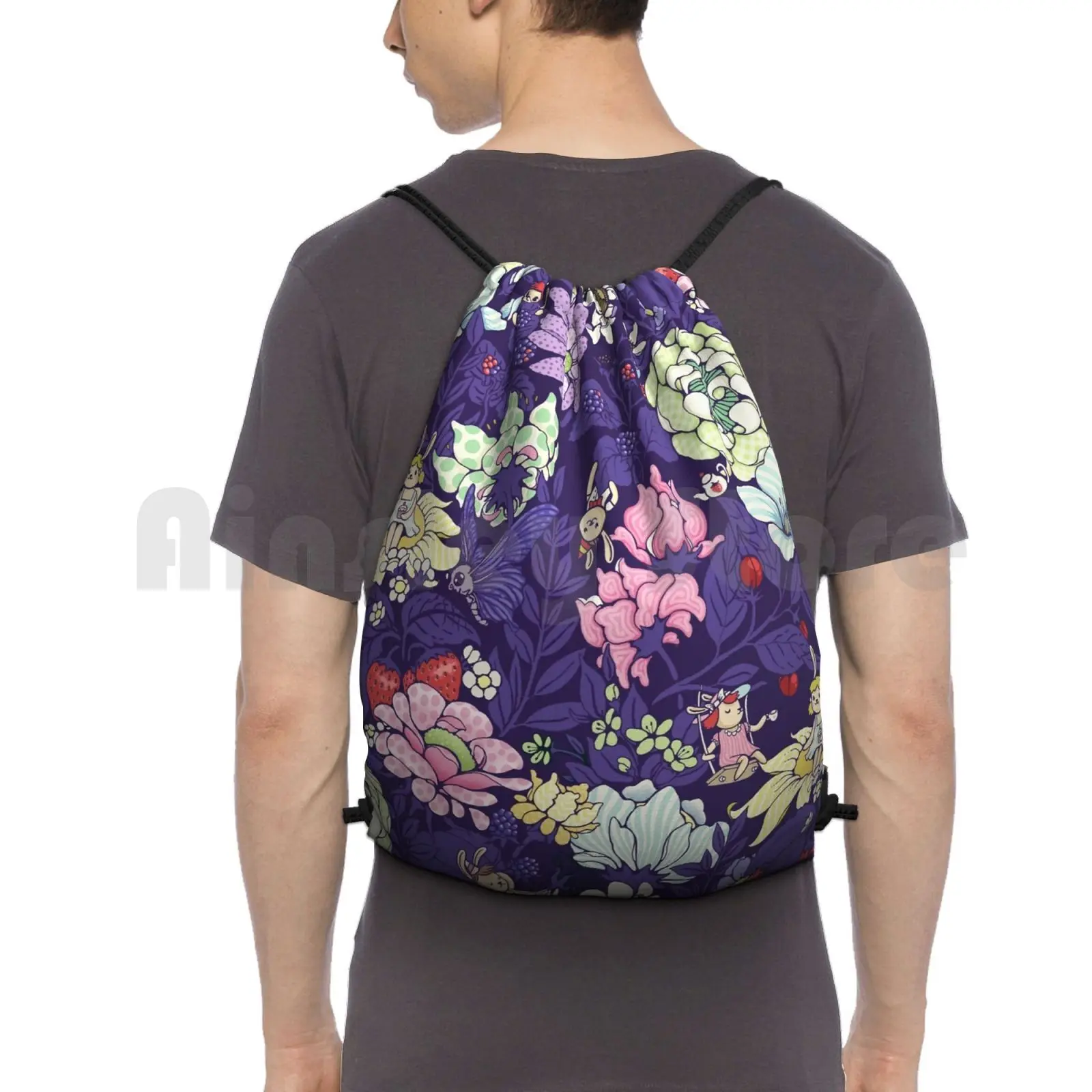 

The Garden вечерние-черничный чай версии Φ сумка для тренажерного зала водонепроницаемый кролик Детский симпатичный Садовый цветок