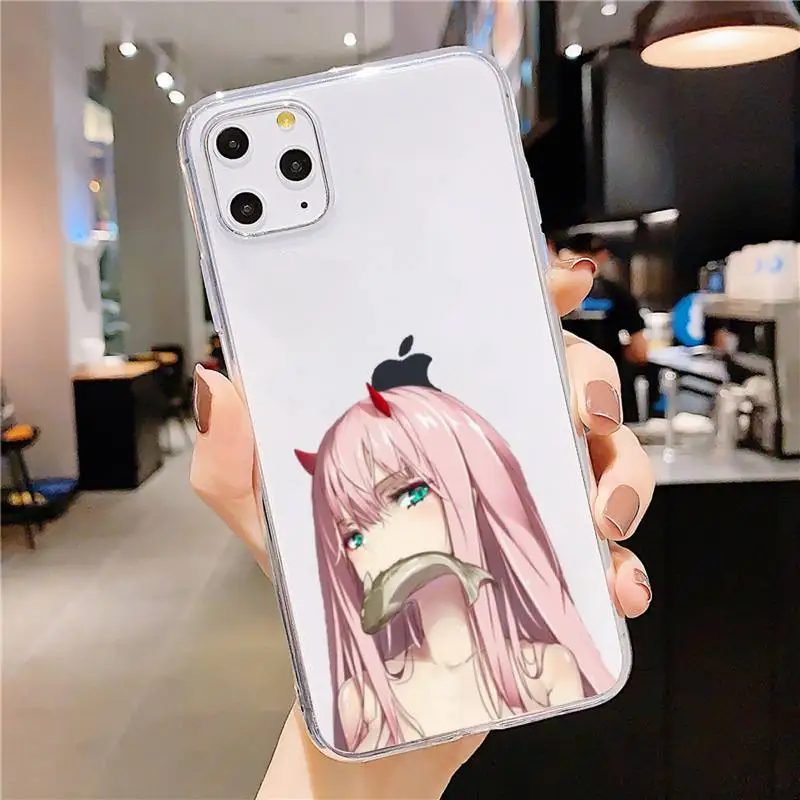 

Zero Two sexy girl Phone Case Transparent soft For iphone 5 5s 5c se 6 6s 7 8 11 12 plus mini x xs xr pro max